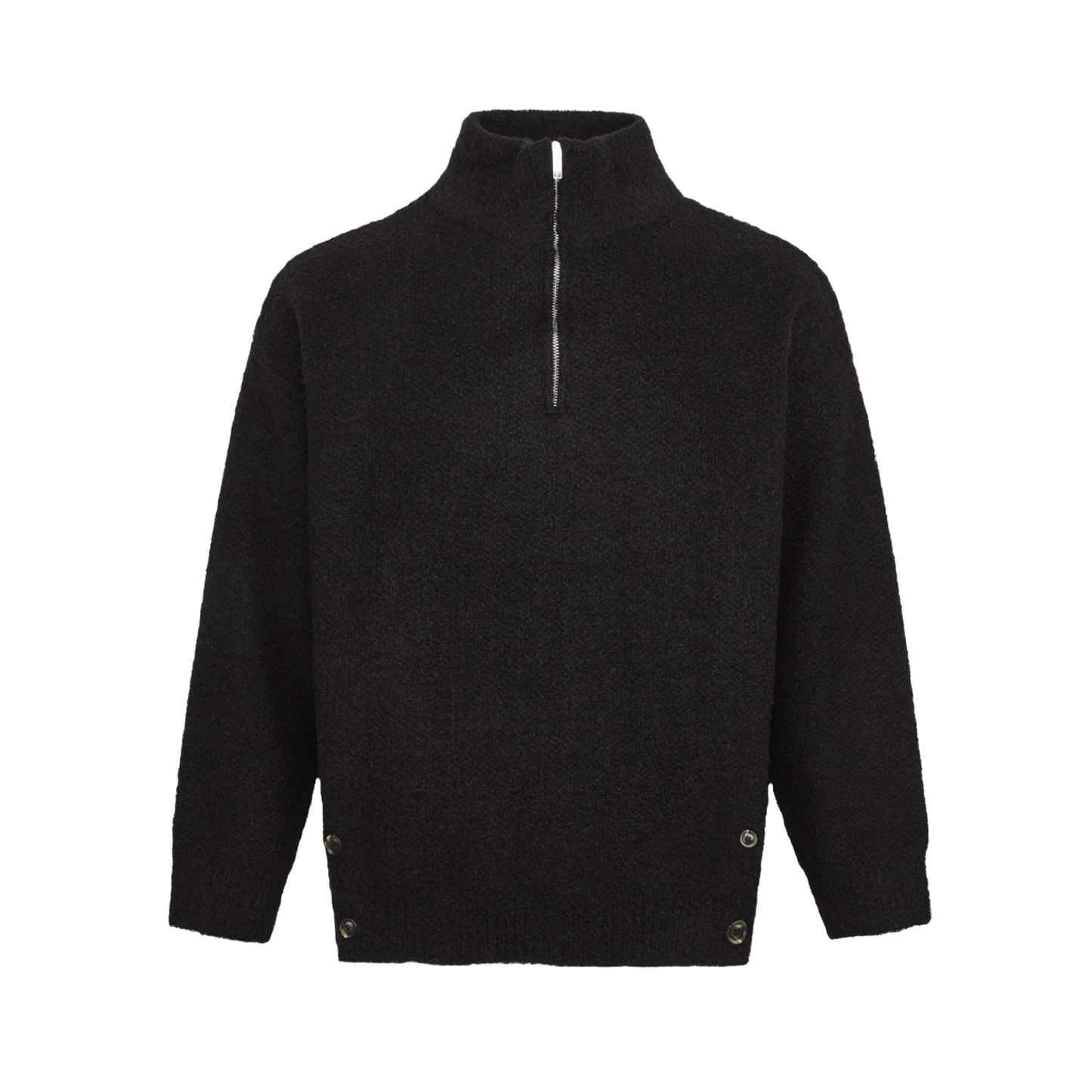 HALF ZIP SWEATSHIRT - BLACK