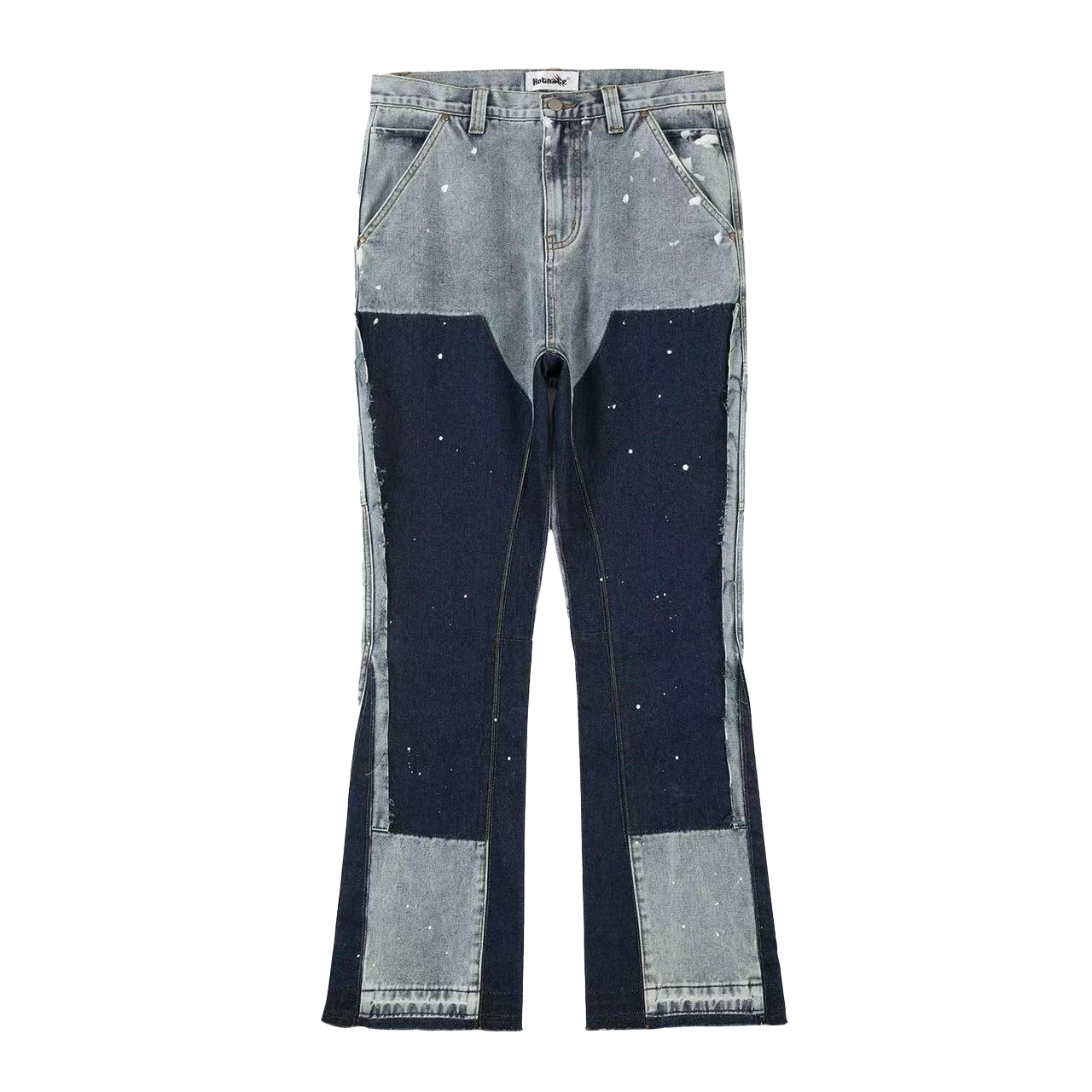 FLARED GRAFFITI JEANS - BLAU